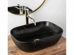 Rea Lavabo|Lavabo Sobre Encimera Belinda Marble Matt Black