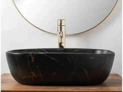 Rea Lavabo|Lavabo Sobre Encimera Belinda Marble Matt Black