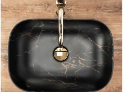 Rea Lavabo|Lavabo Sobre Encimera Belinda Marble Matt Black