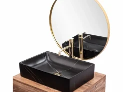 Rea Lavabo Sobre Encimera Inga Marble- Nablatowa Black Negro Clearance
