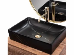 Rea Lavabo Sobre Encimera Inga Marble- Nablatowa Black Negro Clearance