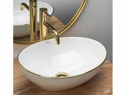 Rea Lavabo Sobre Encimera Sofia Gold Dorado New