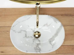 Rea Lavabo|Lavabo Sobre Encimera Amelia Marmo Shiny White
