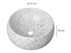 Lavabo sobre encimera redondo de terrazo ZOLI de 40 cm^ Sale