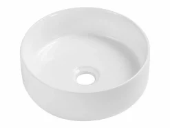 Lavabo sobre encimera redondo de cerámica blanca MII de 30 cm Blanco Sale