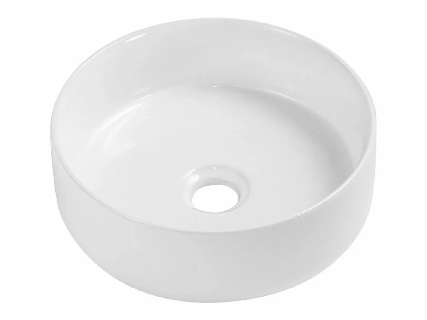 Lavabo sobre encimera redondo de cerámica blanca MII de 30 cm Blanco Sale