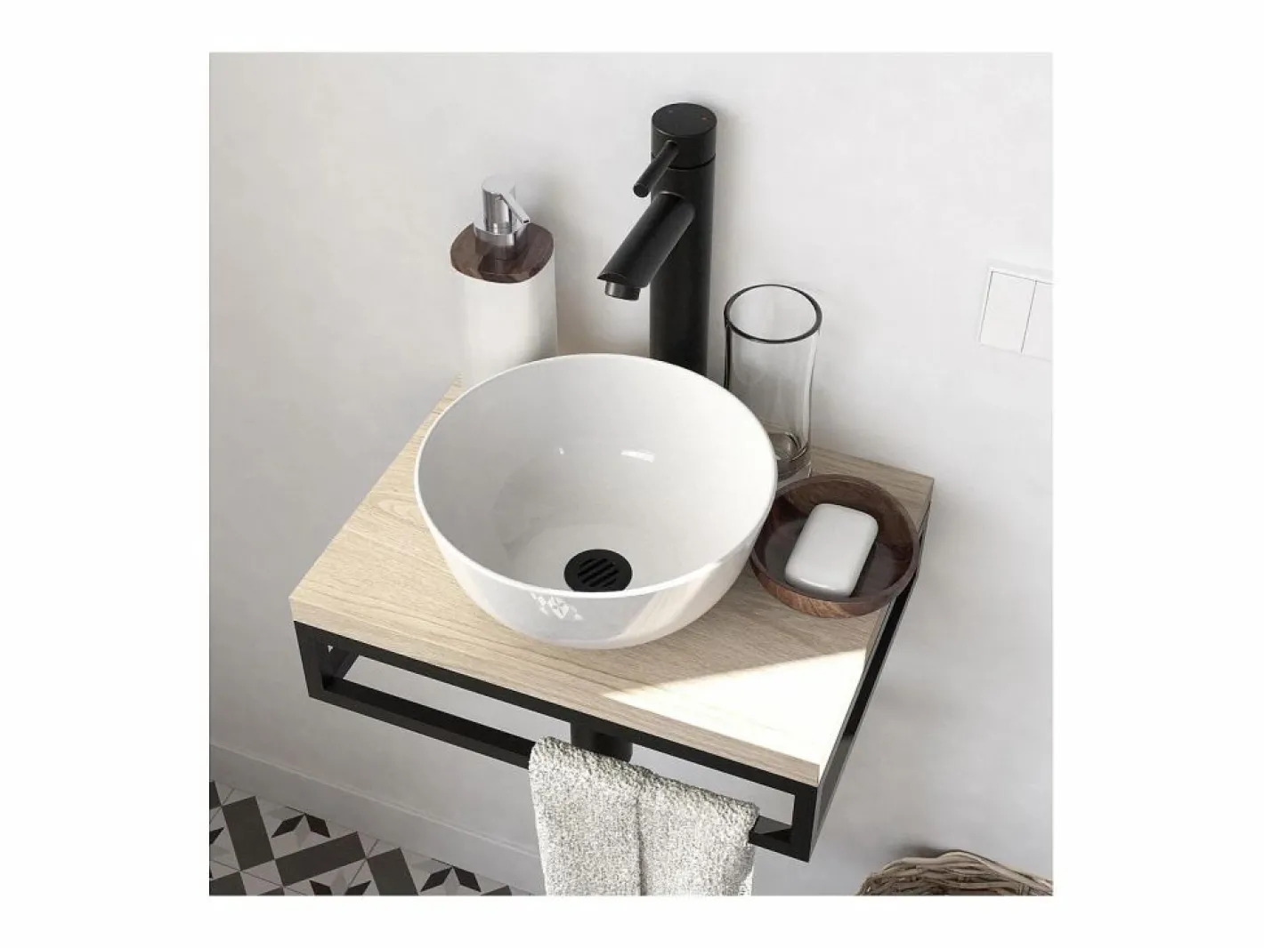 Mueble De Aseo|Lavabo SOHO slim + lavabo + grifo + espejo