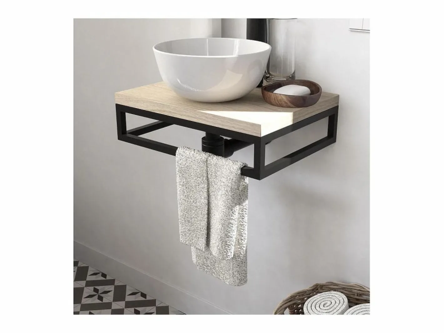 Mueble De Aseo|Lavabo SOHO slim + lavabo + grifo + espejo