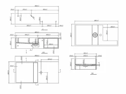 Shower & Design Lavabo|Mueble De Pared Para Baño|Lavabo suspendido de solid surface con estante - 80 cm - GOYOKO