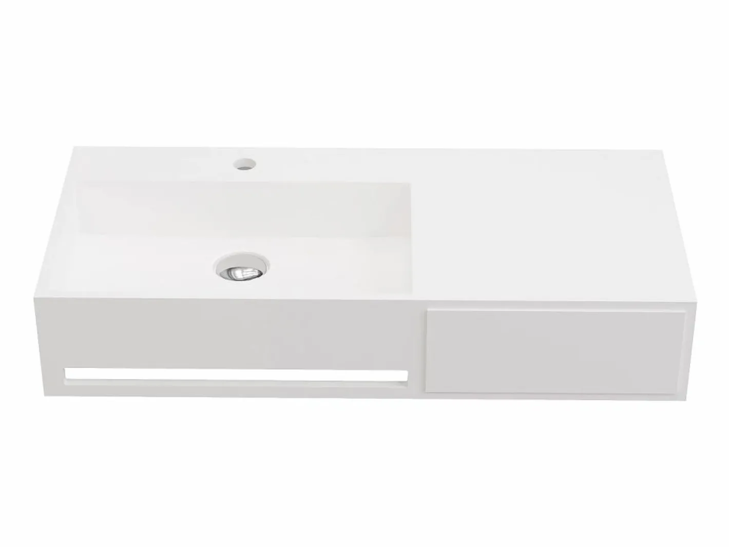 Lavabo suspendido de solid surface con toallero - 90 cm - GANDAKI^Shower & Design Online