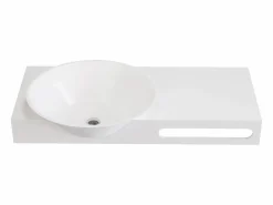 Lavabo suspendido de solid surface con toallero - 100 cm - YUMIKO^Shower & Design Online