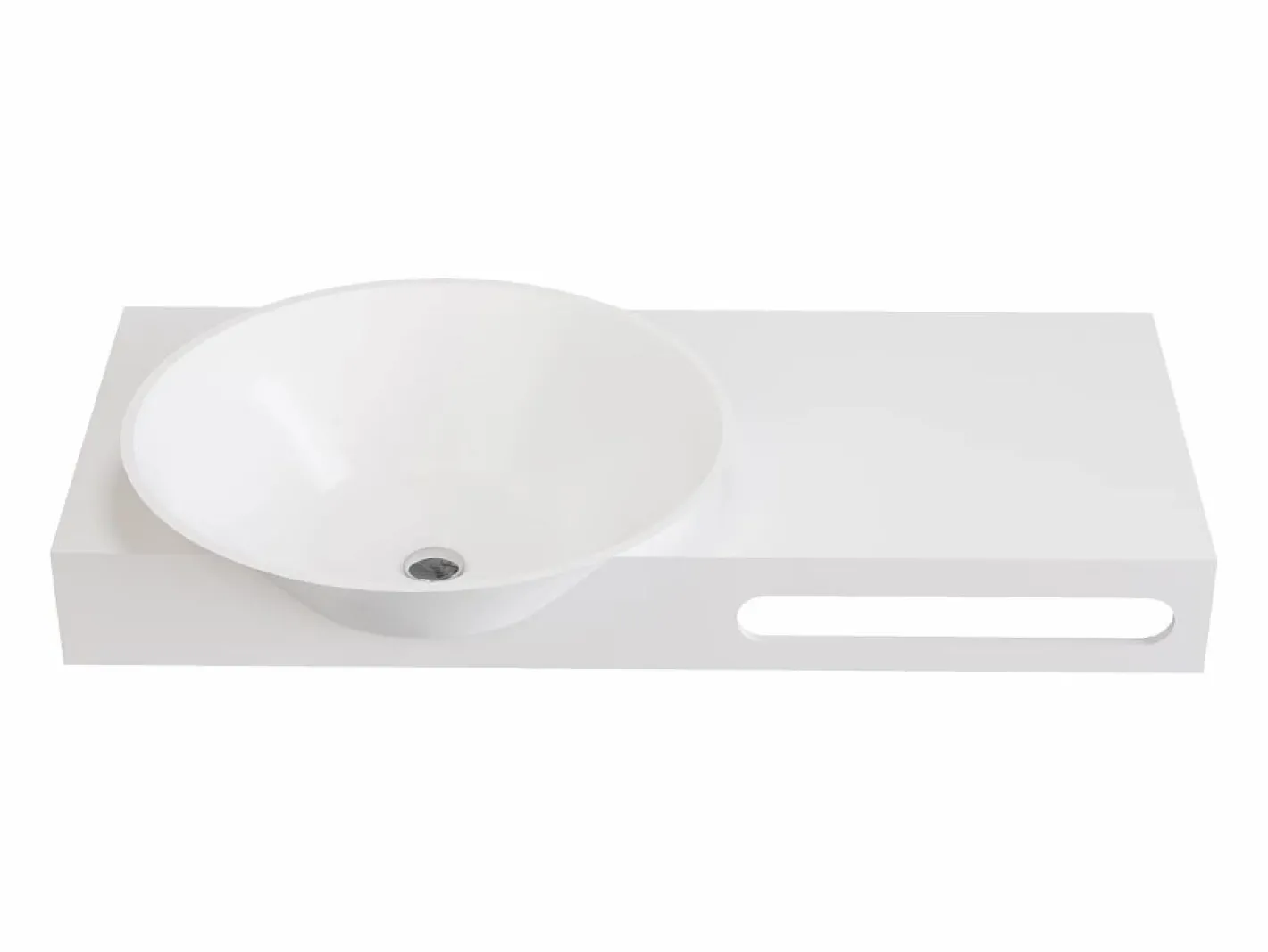 Lavabo suspendido de solid surface con toallero - 100 cm - YUMIKO^Shower & Design Online