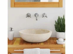 vidaxl Lavabo 40x12 cm mármol crema Beige Sale