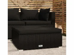 Garden Furniture Reposapiés|Layla Hope Reposapiés de jardín y cojín ratán sintético 70x70x30 cm