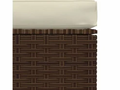 Garden Furniture Layla Hope Reposapiés de jardín y cojín ratán sintético marrón 70x70x30cm Marru00f3n Sale