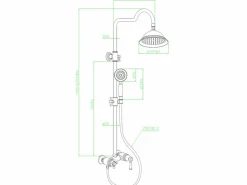 Essebagno Leeds 2 Columna de ducha mecánica retro cromo Plateado Discount