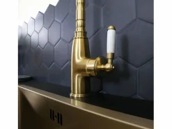 Essebagno Grifo De Cocina|Leeds mezclador para fregadero oro cepillado