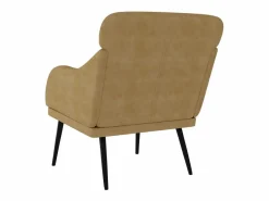 Garden Furniture Sillón Escandinavo|Leon Scott Sillón de terciopelo marrón 63x76x80 cm