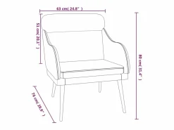 Garden Furniture Sillón Escandinavo|Leon Scott Sillón de terciopelo marrón 63x76x80 cm