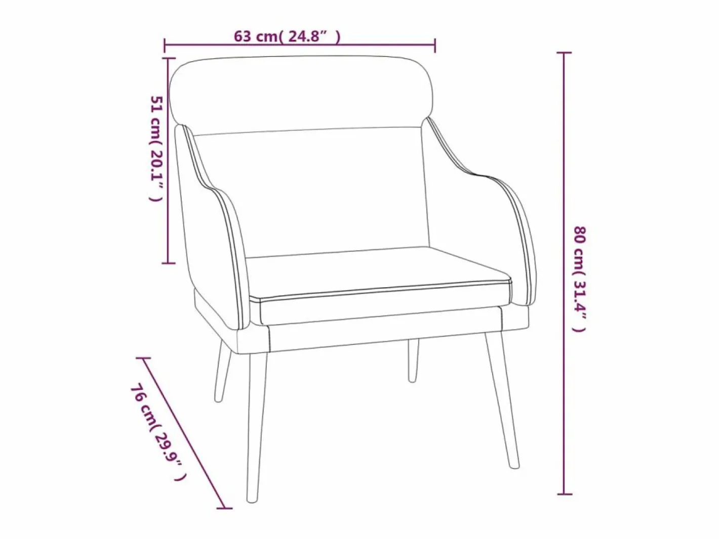 Garden Furniture Sillón Escandinavo|Leon Scott Sillón de terciopelo marrón 63x76x80 cm