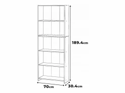Armario Oficina|Librería - Estantería multifunción Roble Sonoma 5 niveles 70X30x189cm - Para libros, juguetes y accesorios de oficina