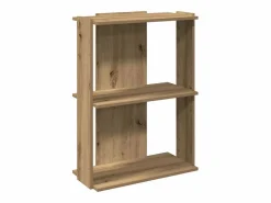 Clicnbuy Librería 3 niveles madera ingeniería roble artesanal 60x30x80cm Marru00f3n Clearance