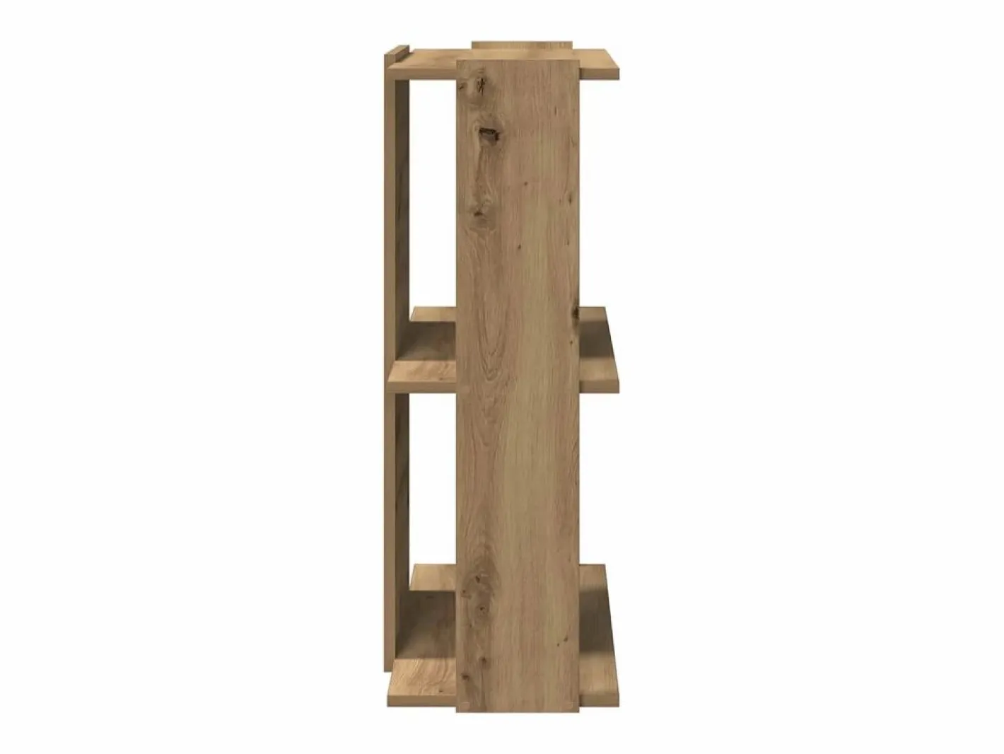 Clicnbuy Librería 3 niveles madera ingeniería roble artesanal 60x30x80cm Marru00f3n Clearance