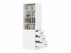 Librería alta de salón - 60 x 38 x 180 cm - con 3 cajones + estantes regulables - aglomerado -^Merax New