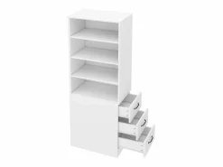 Librería alta de salón - 60 x 38 x 180 cm - con 3 cajones + estantes regulables - aglomerado -^Merax New