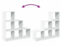vidaxl Estantería|Librería biombo de 3 niveles, blanca, 99x29x99 cm, madera de ingeniería