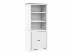 Clicnbuy Librería BODO madera maciza de pino 80x40x172 cm Blanco Discount
