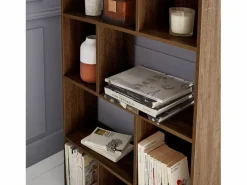 Sweeek Librería|Librería con 5 baldas y 10 compartimentos nogal