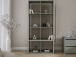 Librería con 8 compartimentos – color: aloe – 147 × 74 × 30 cm, vertical u horizontal Verde