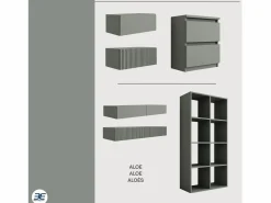Librería con 8 compartimentos – color: aloe – 147 × 74 × 30 cm, vertical u horizontal Verde
