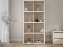 Librería con 8 compartimentos – color: cachemira – 147 × 74 × 30 cm, vertical u horizontal^ Outlet