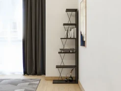 Vente-unique Librería con 5 estantes - Color: - DELORY Negro Discount
