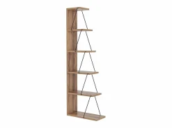 Vente-unique Librería con 5 estantes - Natural y negro - DELORY Negro / Color natural claro