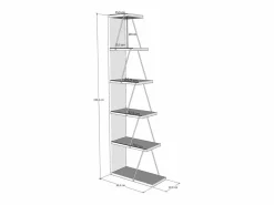Vente-unique Librería con 5 estantes - Natural y negro - DELORY Negro / Color natural claro