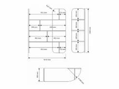 SELSEY Librería con estantes abiertos – 120 cm – Efecto roble – CONTLE Color natural claro Clearance