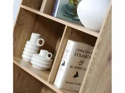 Calicosy Librería|Librería de 6 Compartimentos y 2 Puertas en Ratán Natural H175cm - JAYA