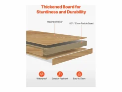 Librería de Escritorio SucceBuy. Organizador de Madera de 3 Niveles. con 2 Cajones de Tela. para Escritorio, Hogar y Dormitorio, Para Oficina Marru00f3n