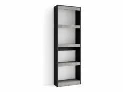 Skraut Home Librería estantería, 60x25x186cm, Salón - Comedor - Oficina, Con Almacenaje, Cemento Gris Discount