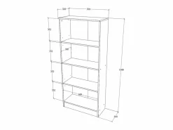 Librería haaus Flint, 3 estantes, Roble Sonoma, 70 x 32 x 159 cm^