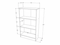 Consola Escritorio|Librería haaus Flint, 2 puertas, Roble Sonoma, 70 x 32 x 122 cm