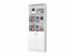 Consola Escritorio|Librería haaus Flint, con puertas inferiores y 2 estantes, , 70 x 32 x 196 cm