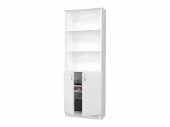Consola Escritorio|Librería haaus Flint, con puertas inferiores y 2 estantes, , 70 x 32 x 196 cm