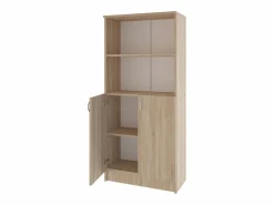 Librería haaus Flint, con puertas inferiores y 1 estante, Roble Sonoma, 70 x 32 x 159 cm Beige Online