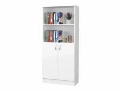 Consola Escritorio|Librería haaus Flint, con puertas inferiores y 1 estante, , 70 x 32 x 159 cm