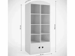 Les Tendances Librería|Librería infantil blanca decorada con corazones Myra