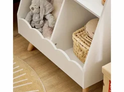 Sobuy Mueble De Bebé|Librería Infantil Pequeño para Niños con 1 Estantería y 2 Compartimentos Organizador de Juguetes y Libros para Niños KMB100-K-W ES